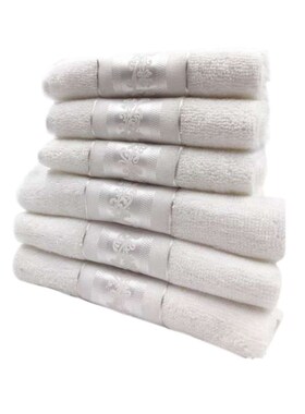 MOON慕空间酒店样板房间洗手间纯棉白色毛巾方巾装饰飘带丝带