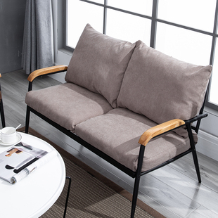 梵辰北欧布艺沙发椅小户型客厅双人实木铁艺简约家具组合套装