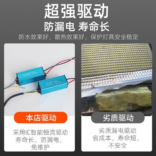 led投光灯110v宽压防漏电厂房灯室外工地高杆广场大面积LED探照灯