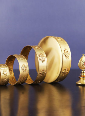 纯铜曼扎盘学院设计款可随身带供曼扎八吉祥曼茶罗盘小号曼扎10cm