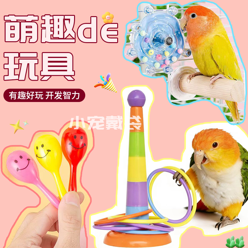 鹦鹉玩具训练解闷道具沙锤套圈益智益智互动训练陪伴虎皮牡丹鸟类