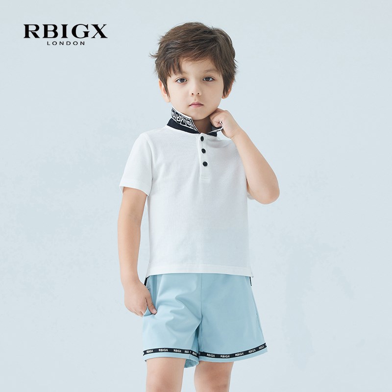 【纯棉】RBIGX瑞比克童装夏季新款提花撞色儿童男童Polo衫短袖T恤