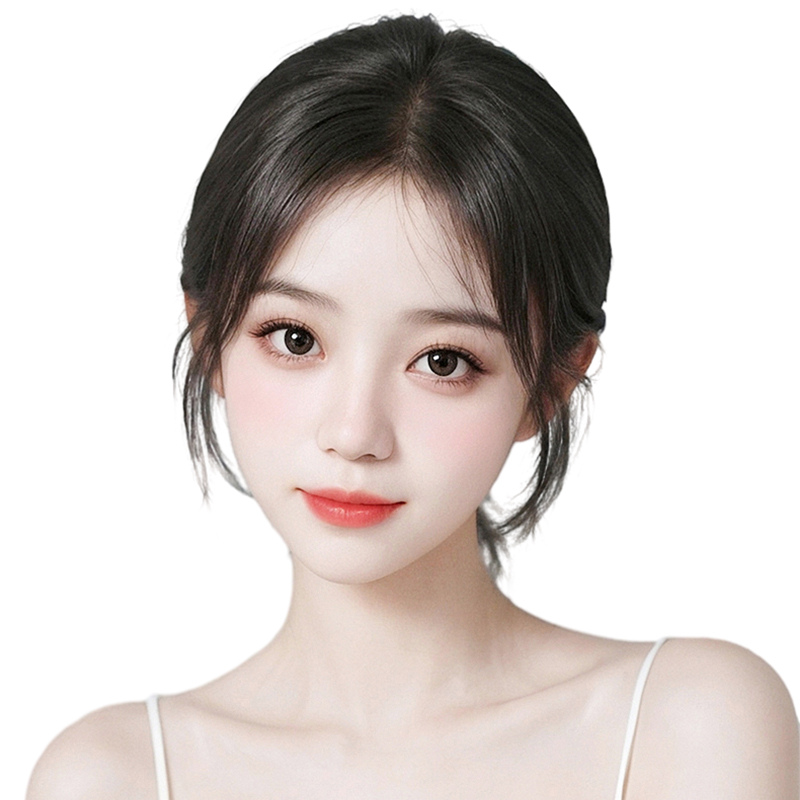 假发片女高颅顶增发量蓬松八字浏海真发全真人发头顶遮白发补发片