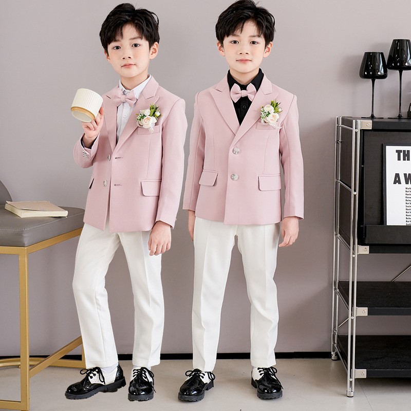花童男童主持人礼服秋冬高端儿童生日小西装套装男孩钢.琴表演出