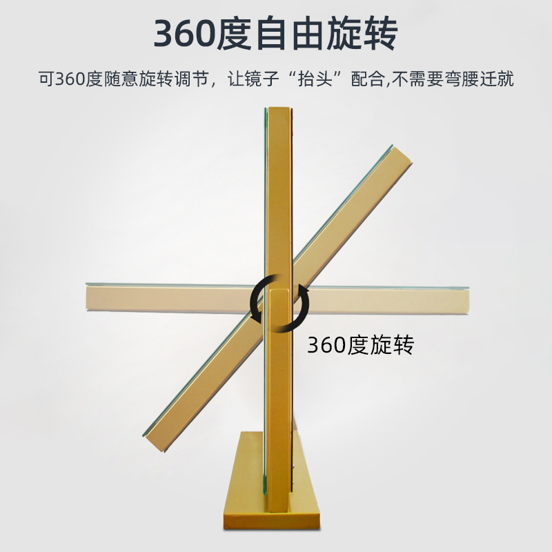 新款带LEdD灯台式化妆镜桌面梳妆台网红美妆镜家用宿舍大号补光镜
