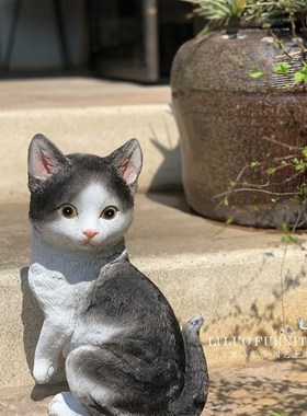 花园摆件卡通动物可爱小猫u户外园林景观雕塑别墅庭院幼儿园装饰