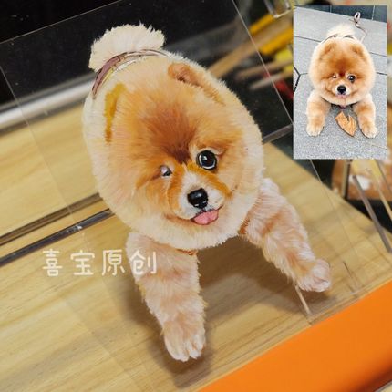 纯手绘宠物猫咪狗狗写实卡通头C像玻璃夹心画油画摆台画像定制