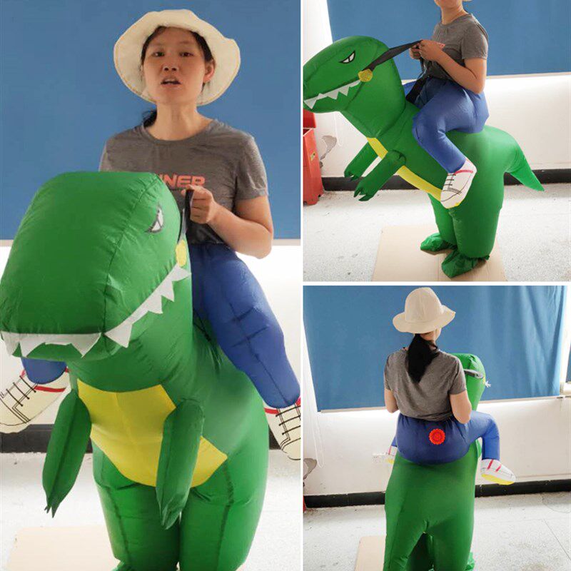 万圣节充气e恐龙人偶服装可爱霸王龙卡通兽装玩偶服儿童骑行坐骑