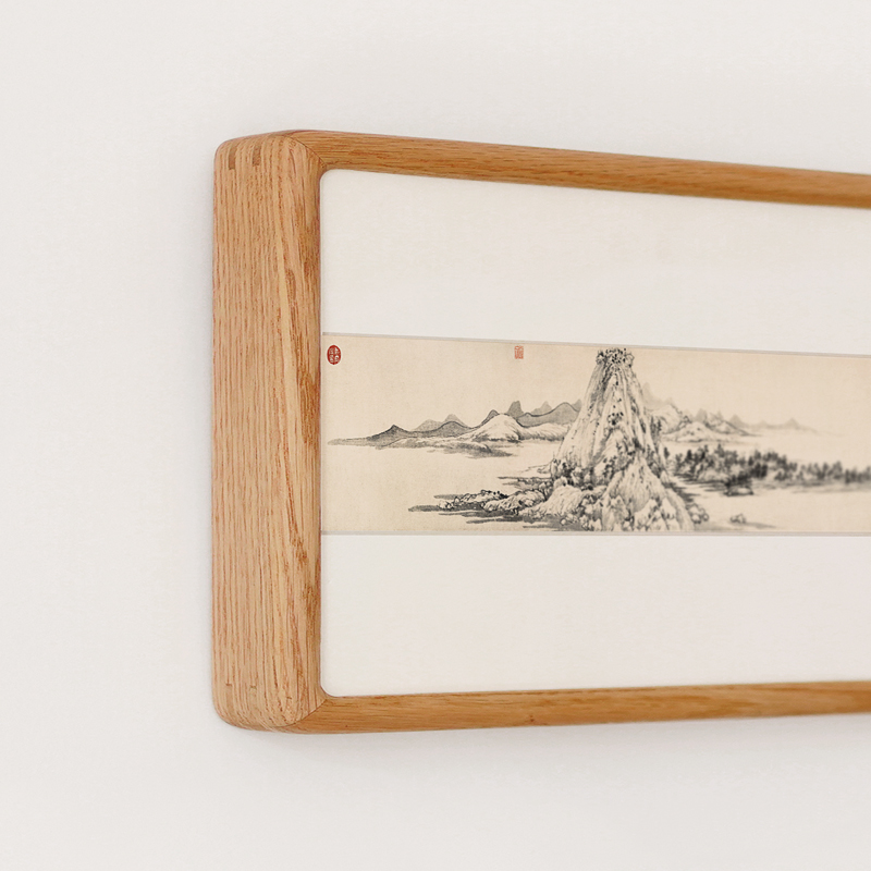富春山居图横版巨幅新中式水墨画床头沙发背景长条装饰Y画古典挂