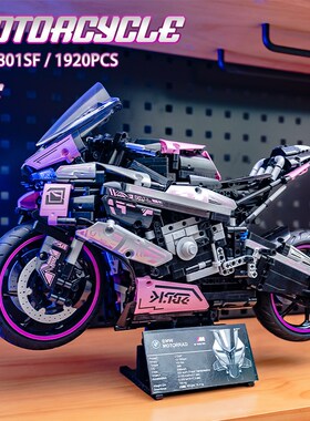 2024年新款宝马100r0RR摩托车机械组高难度男孩拼装积木玩具礼物