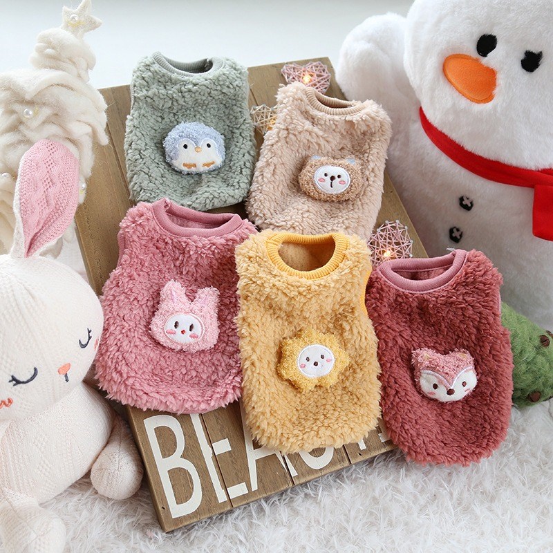 奶狗奶猫衣服小狗狗幼犬幼猫衣服新生猫咪K保暖绒奶油动物绒奶狗