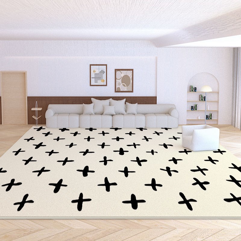 家用圈绒地毯客厅奶油风防水地毯茶几地垫L沙发卧室床边毯免洗可