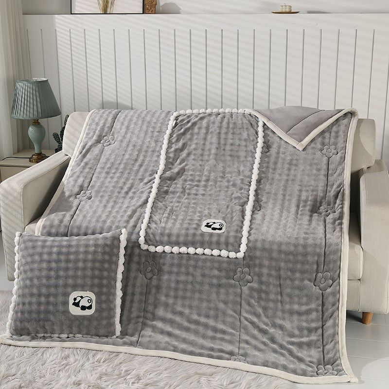 双面绒加厚抱枕被子两用二合一车用午睡毛M毯汽车枕头靠垫折叠被,居家布艺,抱枕被,淘宝优惠券,粉丝福利购,淘宝优惠卷