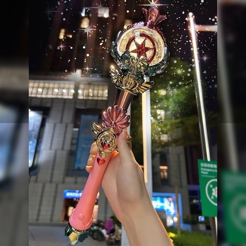 仙女棒公主大号魔法棒发光带音乐B旋转小魔仙变女孩生日送礼物玩