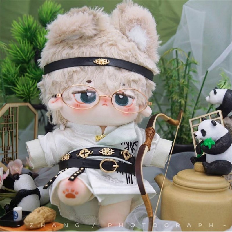 棉花娃娃衣服汉服古风娃衣20cm男娃毛绒玩M偶公仔的服装国风马面