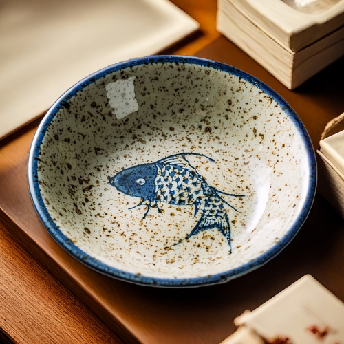 4寸釉下彩日式陶瓷味碟酱油碟家用蘸料碟蘸料碟碟子餐具盘子蘸碟