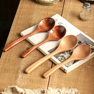 家用甜品勺小汤勺饭勺木质长柄勺商用个人专用喝汤勺子食品级粥勺