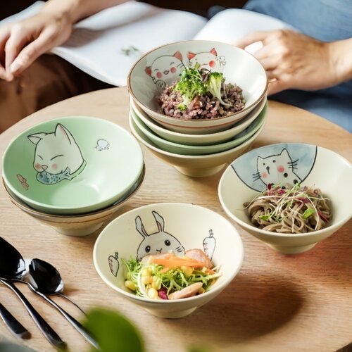 食品级釉下彩陶瓷斗笠碗面碗