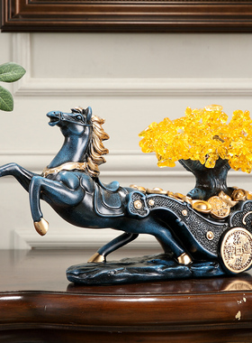 招财鹿发财树摇钱树客厅酒柜家居装饰品摆件马开业乔迁新居礼品