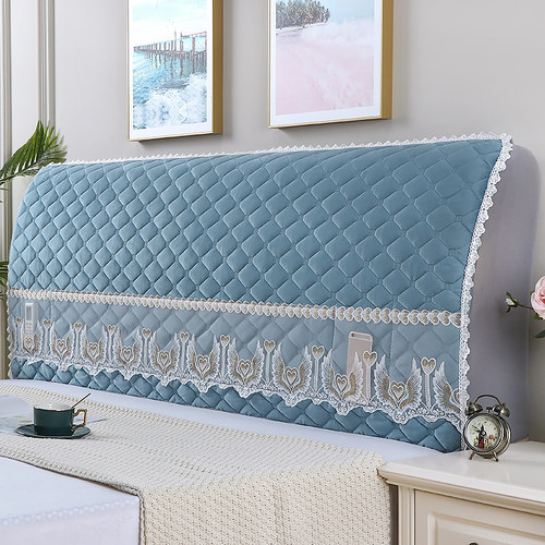 全包布艺床头罩软包床头套简约现代欧式防尘罩1.8m1.5米床保护套