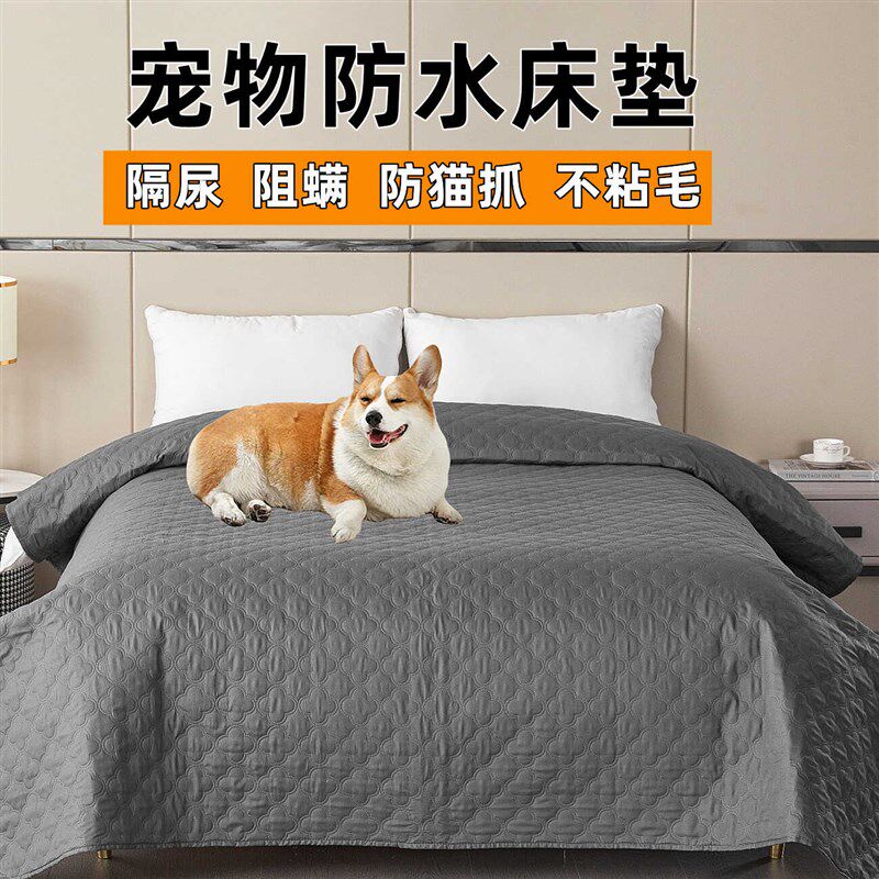 宠物防尿床盖四季款防水床单加厚防猫抓床罩沙发垫子不粘毛保护罩