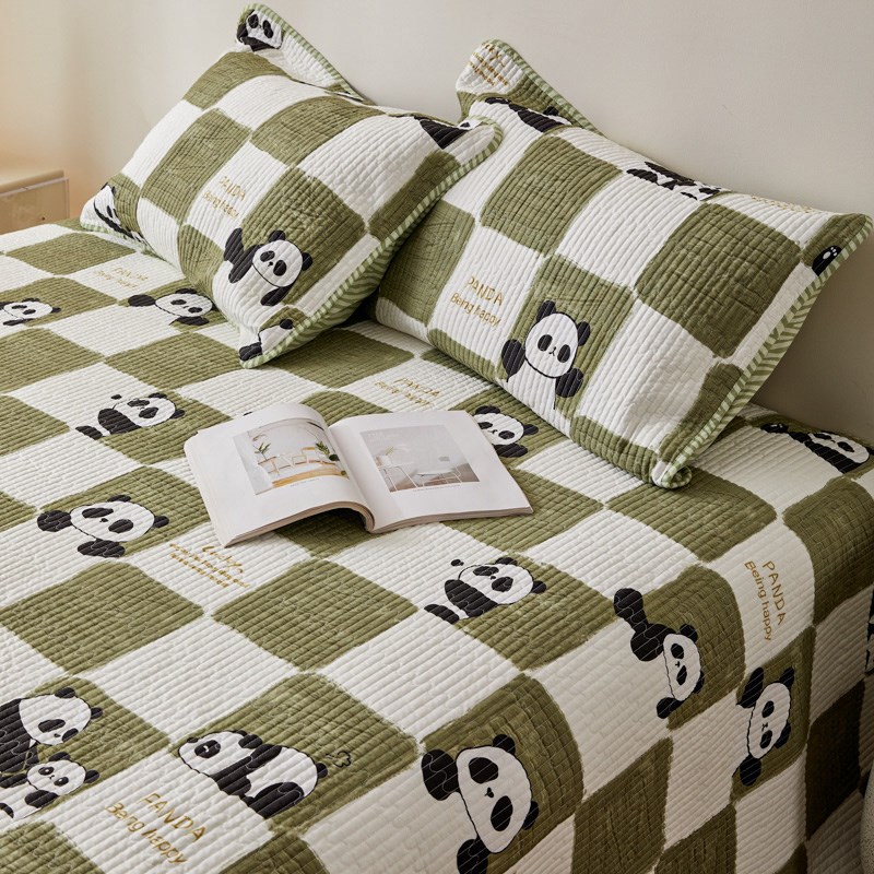 不起球斜纹双面柔软可爱绗缝被子床盖三件套多尺寸全棉床单垫