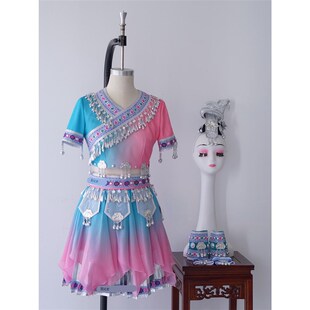 儿童民族服装畲族苗族仫佬族壮族盛装独舞少数民族服装舞台三月三