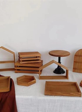 咖色系甜品台架子展示架摆台摆件茶歇中式架子寿宴宝宝宴摆台