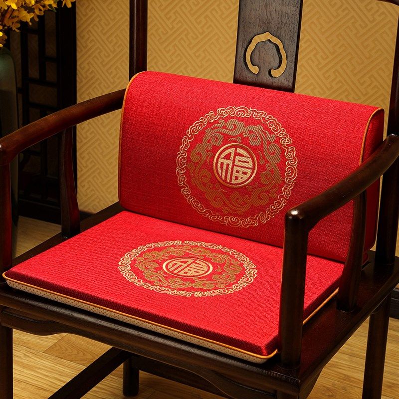中式腰靠办公室护腰靠垫枕茶桌椅子防滑腰垫枕座椅靠背Z抱枕背靠