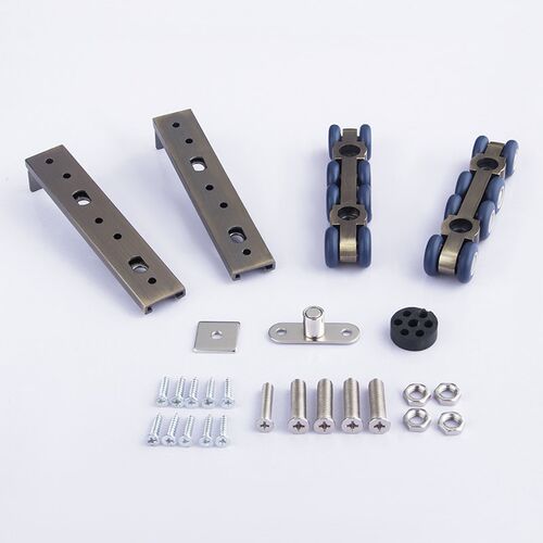 静音推拉门吊轮吊轨滑轮 尼龙双排木门移门吊轮吊滑轮轨道8轮12轮