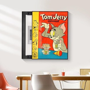 猫和老鼠卡通竖版电表箱装饰画免打孔遮挡配电箱电闸盒空开箱挂画