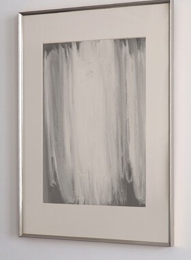 crisis art 97 银色框z抽象艺术微喷装饰画金属感灰色办公室挂画