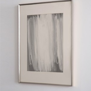 crisis art 97 银色框z抽象艺术微喷装饰画金属感灰色办公室挂画