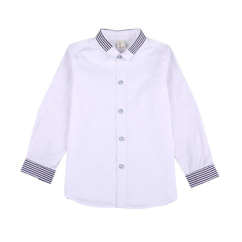 儿童纯棉衬衫男童长袖加绒2024新款白色衬衣春秋季男宝宝百搭男孩