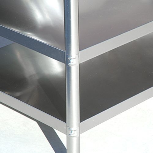 加厚不锈钢移动工作台带轮厨房置物架双层微波炉架收纳桌餐具烤箱