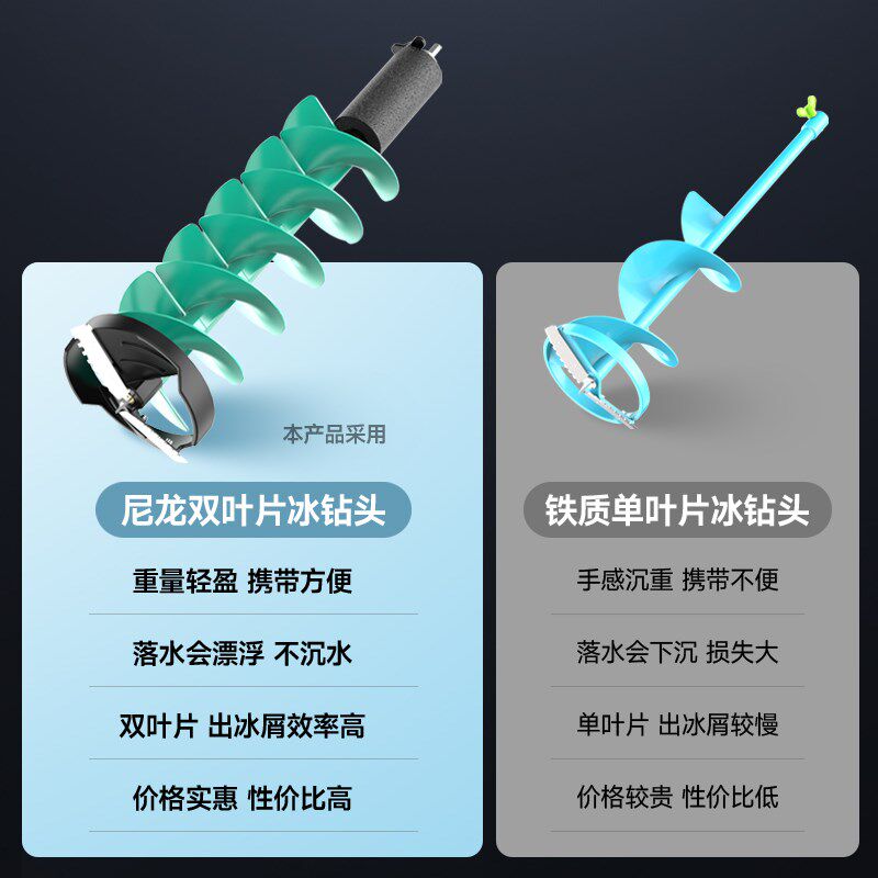 冲击无刷锂电钻大扭力电动冬钓冰钓机送氧钻冰钻头冰面破冰打孔转