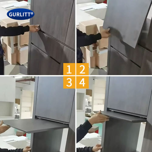 上翻隐藏折叠回旋门轨道整体橱柜门空调门隐形顶装插入式滑轨五金