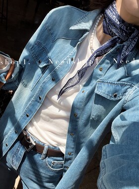 NeedShop1 蓝色全棉民族风装饰百搭菱形三角巾围巾