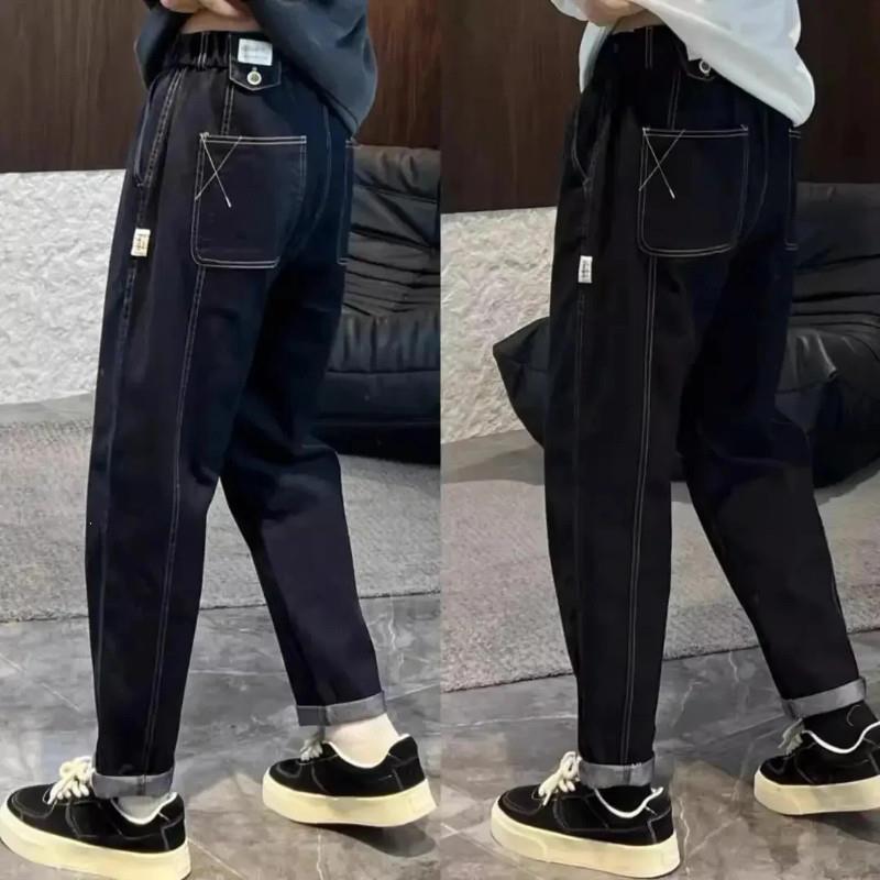 阔蔚精选2025秋冬新款男士纯色牛仔裤直筒裤宽d松百搭休闲长裤
