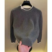 打底衫 合诚优品臻选高档简约圆领假两件毛衣男士 秋冬百搭针织衫 男