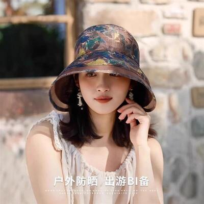 JAKE CAVO杰克卡沃斯配件旗舰花布空顶时尚女士户外沙滩透气