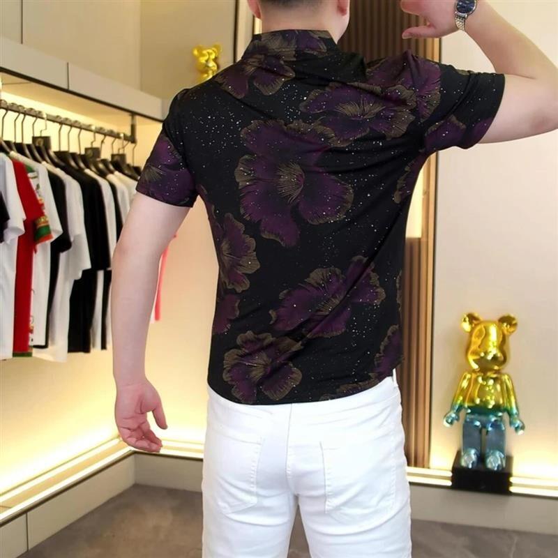 序白XUBAI3 2026年新款男士夏季高品质时尚高弹修身休闲短袖衬衫