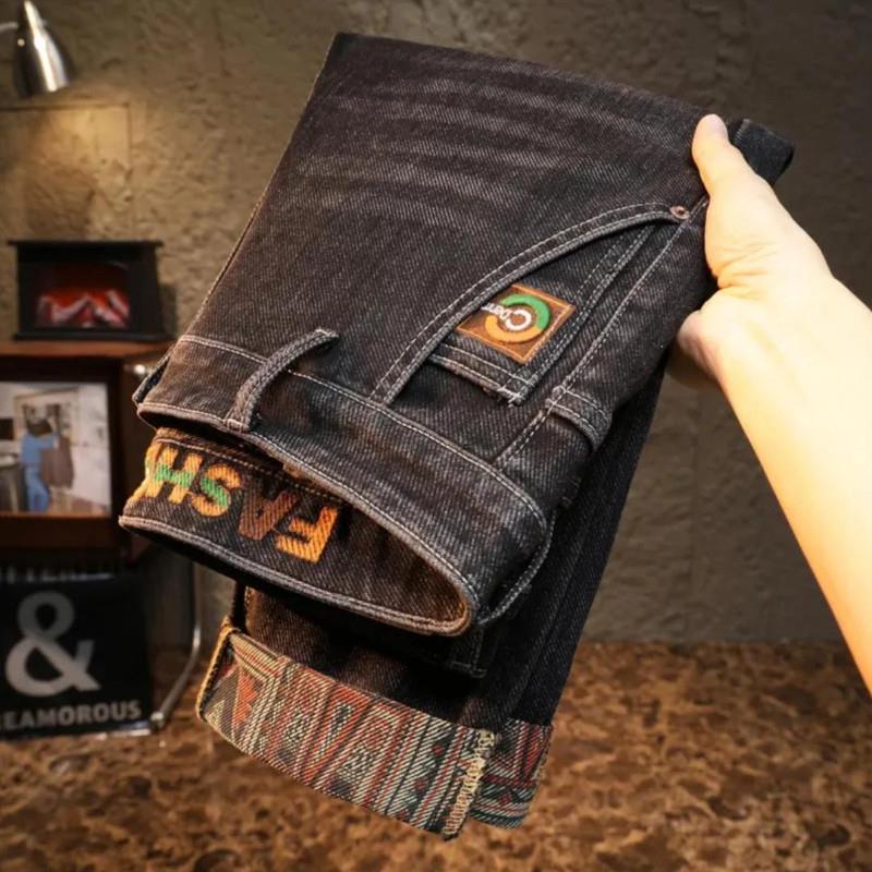 莱基度装秋季新品2025男士牛仔裤欧版直筒弹力宽M松百搭潮流显