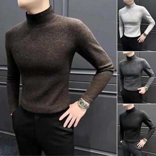 亚瑟STUDIO半高领打底衫男款冬季痞帅休闲男装保暖修身男士T恤