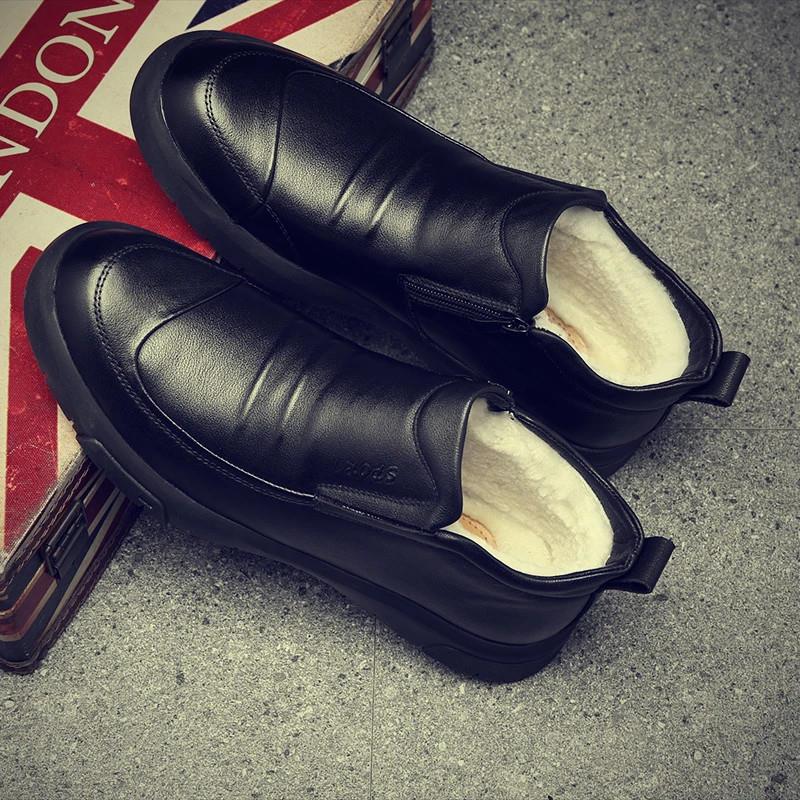 美丽霞轻奢男装店男士棉皮鞋男鞋冬季加绒防滑羊毛冬S休闲鞋棉鞋