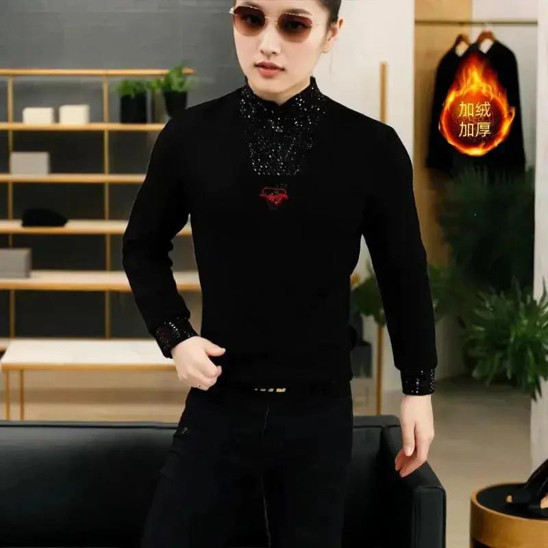 老男孩轻奢i红鬃烈马冬季新款加绒卫衣时尚高端长袖简约修身轻奢