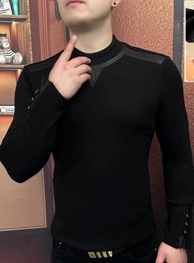 绅度轩服饰黑甲战士秋冬加厚卫衣男长袖潮流修身休o闲商务时尚帅