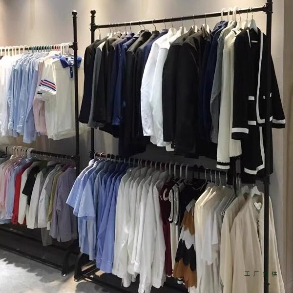 双层衣帽架落地式双杆卧室挂衣架子家用阳台晾衣架衣帽间服装货架