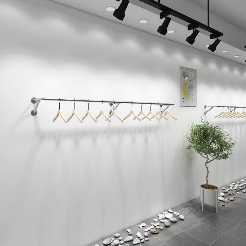 不锈钢拉丝墙上壁挂服装展示架服装店专用网红陈列架上墙架可