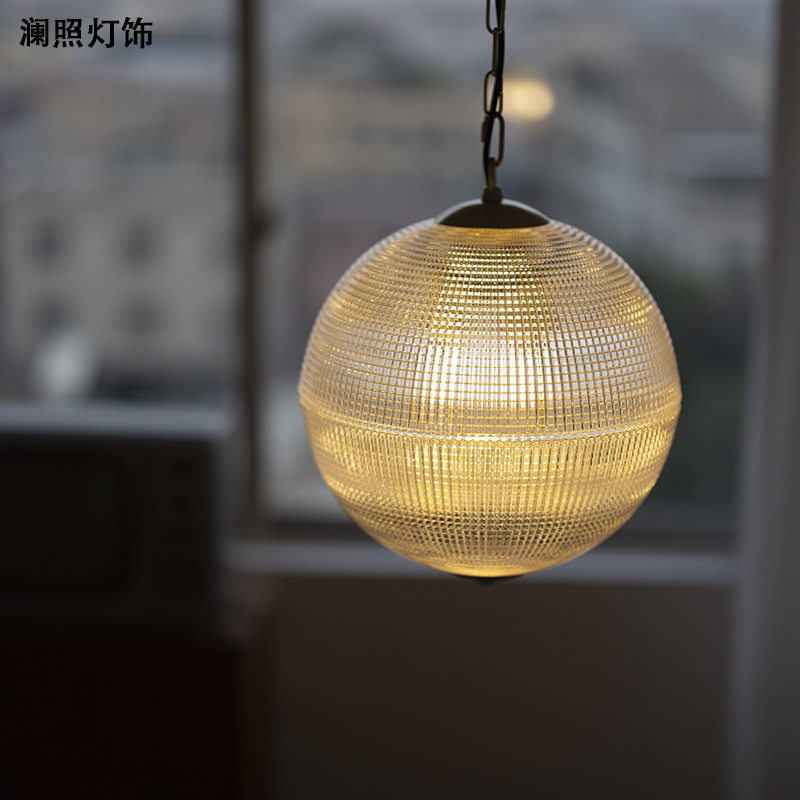 轻奢水晶玻璃圆球吊灯中古创意餐厅卧室楼梯复古工业风咖啡厅吊灯